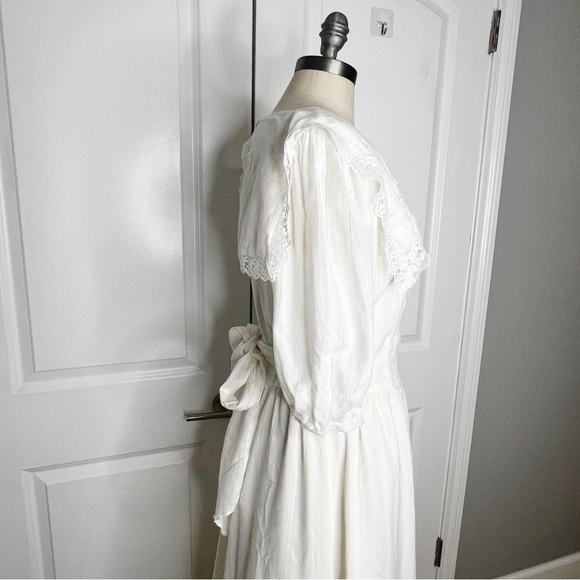 Vintage Gunne Sax Jessica McClintock Boho White Lace Dress Size 13 fits medium - Picture 7 of 11